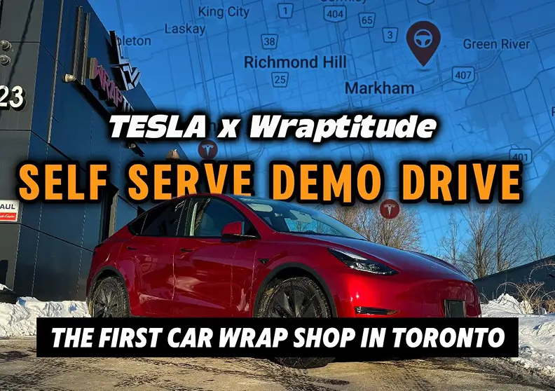Tesla Model Y at Wraptitude self-serve demo drive